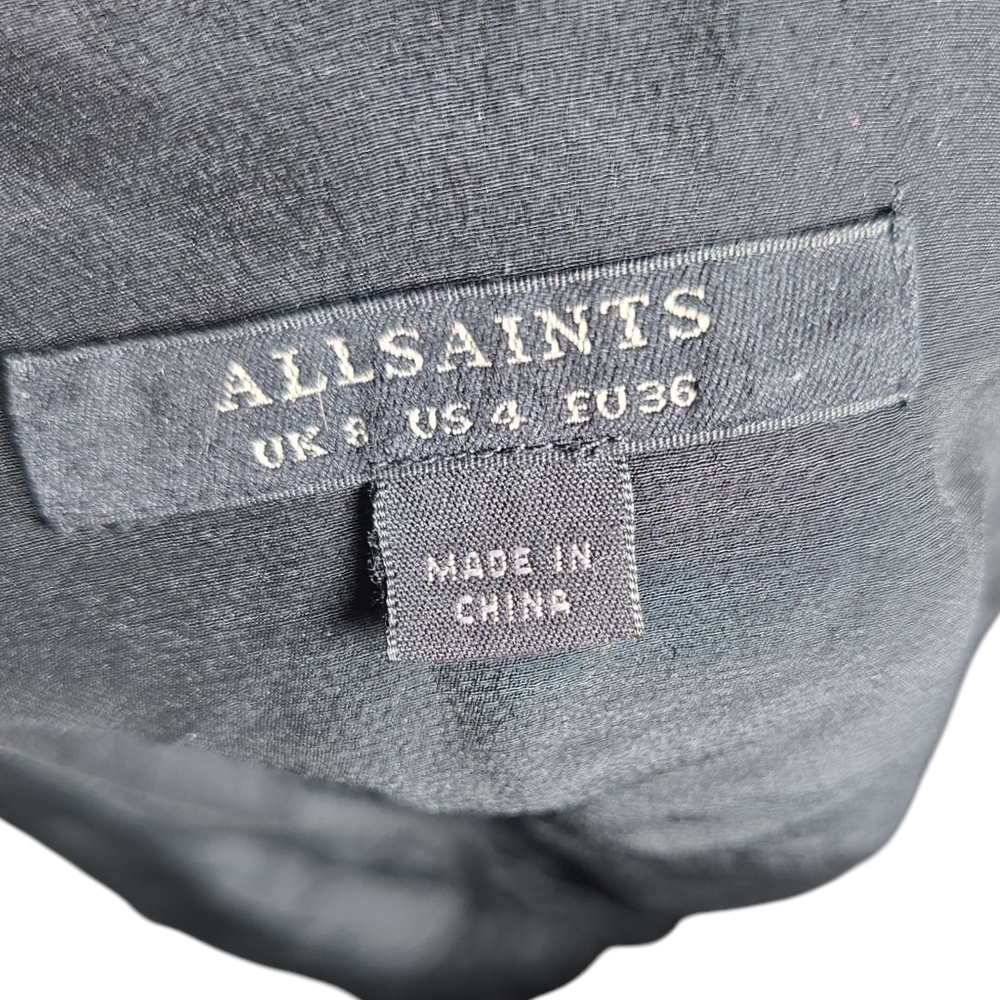 All Saints Relaxed High Low Blouse With 3/4 Sleeve - Picture 2 of 4